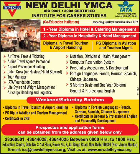 New Delhi Ymca Institute For Career Studies Ad - Advert Gallery