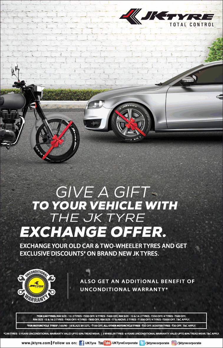 Jk Tyre Total Control Give A Gift To Your Vehicle With The ...