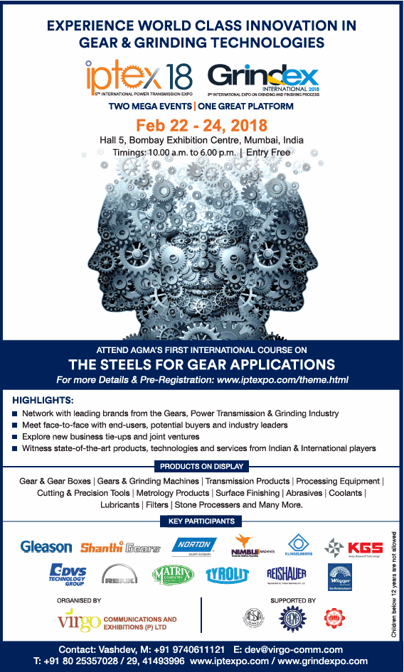 Vingo Communications Exhibitions Pvt Ltd Experience World Class Innovation In Gear And Grinding Technologies Ad Advert Gallery