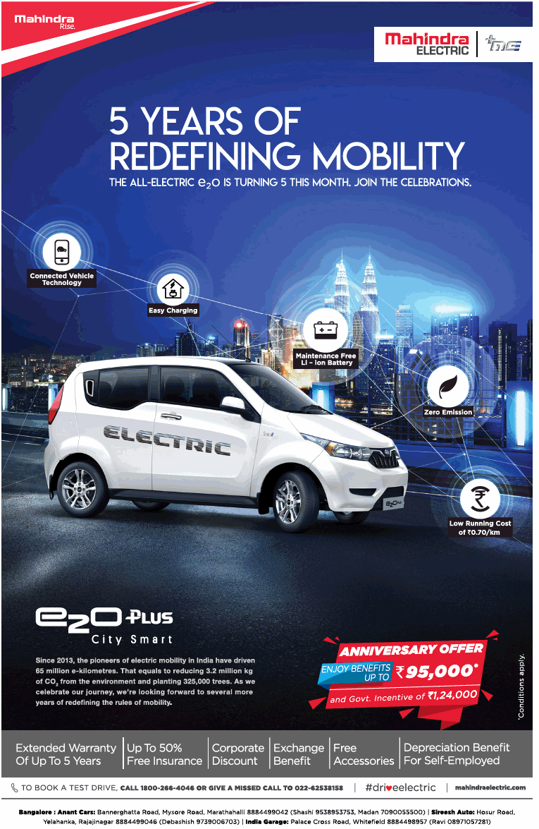 Mahindra Electric 5 Years Of Redefining Mobility Anniversary Offer Rs