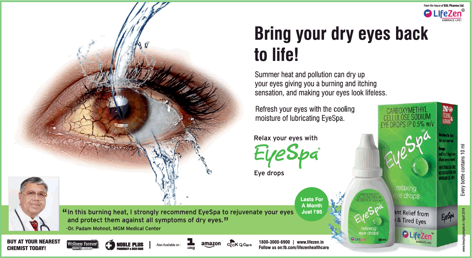 Bring Your Dry Eyes Back To Life Eye Spa Eye Drops Ad ...