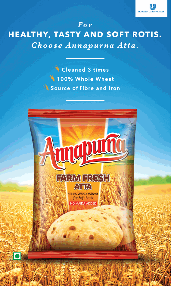 Annapurna Farm Fresh Atta 100 Whole Wheat Ad Advert Gallery