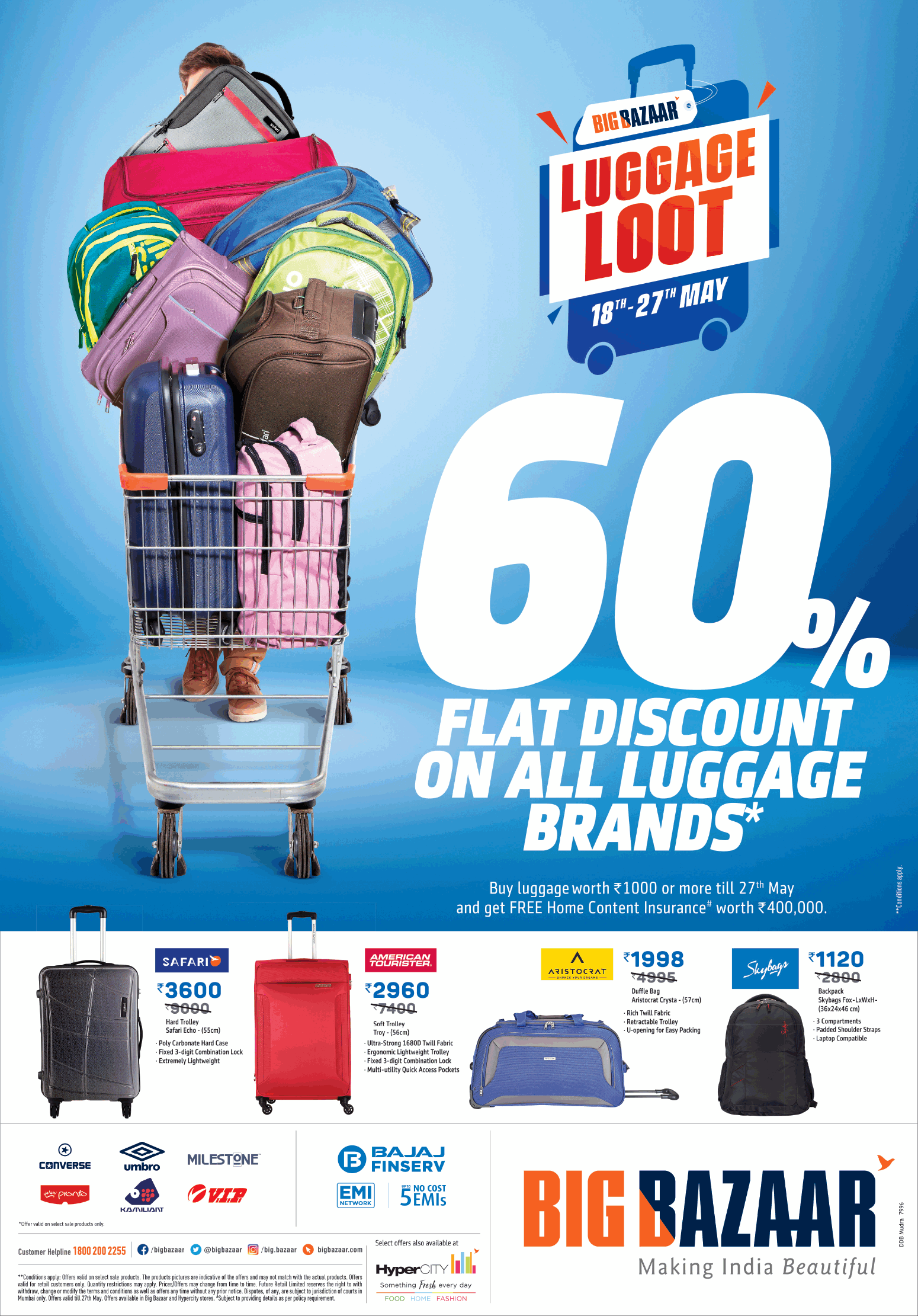 big bazaar luggage offer