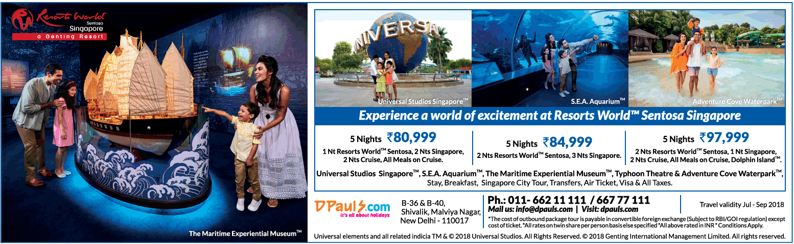 Dpauls Com Experience A World Of Excitement At Resorts World Sentosa Singapore Ad Advert Gallery