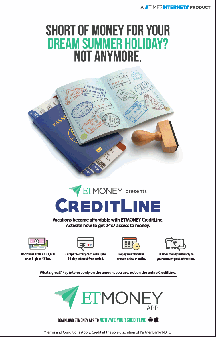 Et Money App Short Of Money Et Money Presents Creditline ...