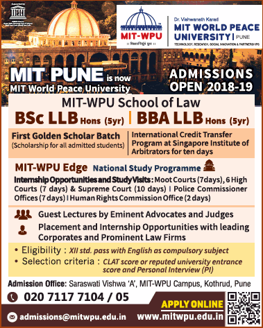 Mit World Peace University Admissions Open Ad - Advert Gallery