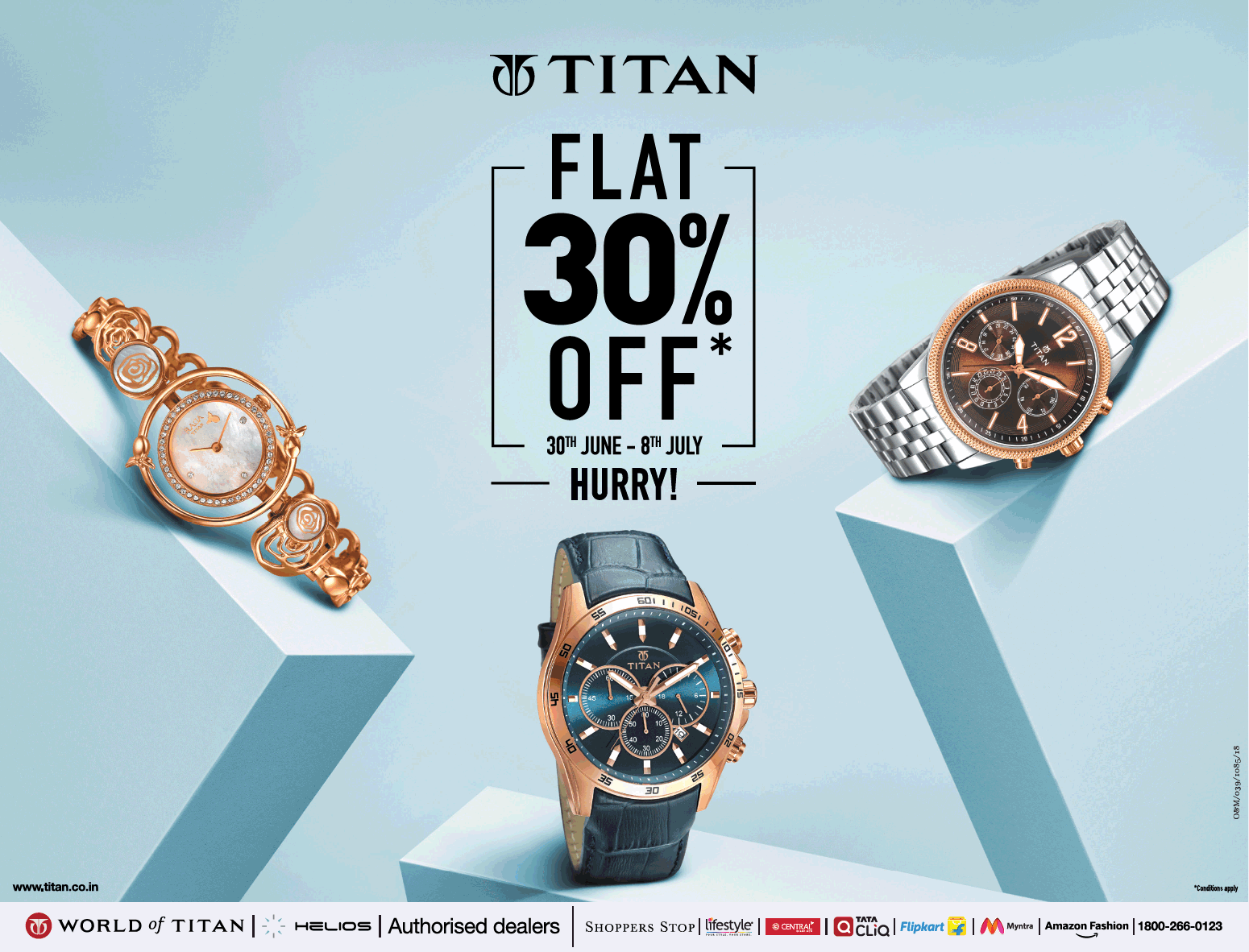Titan Watches Flat 30% Off Ad - Advert Gallery