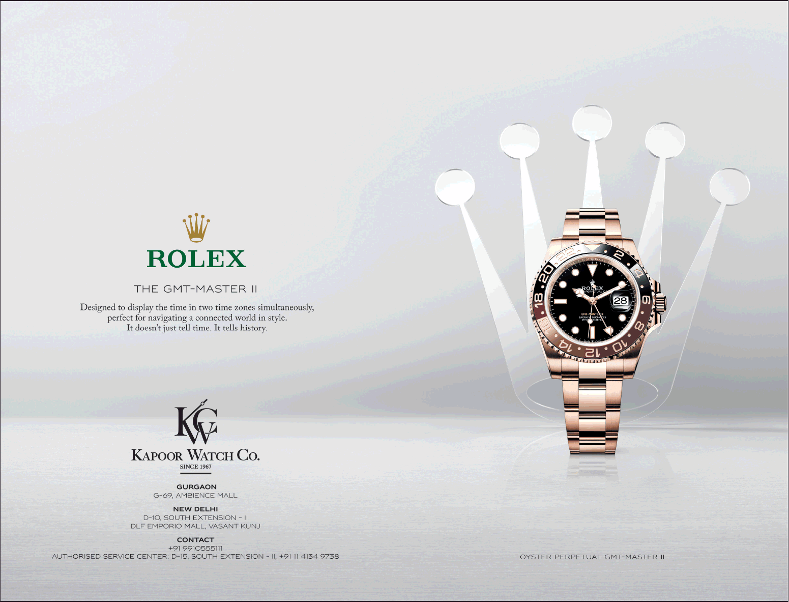 Rolex Oyster Perpetual GMT-Master II Watch Ad by Kapoor  