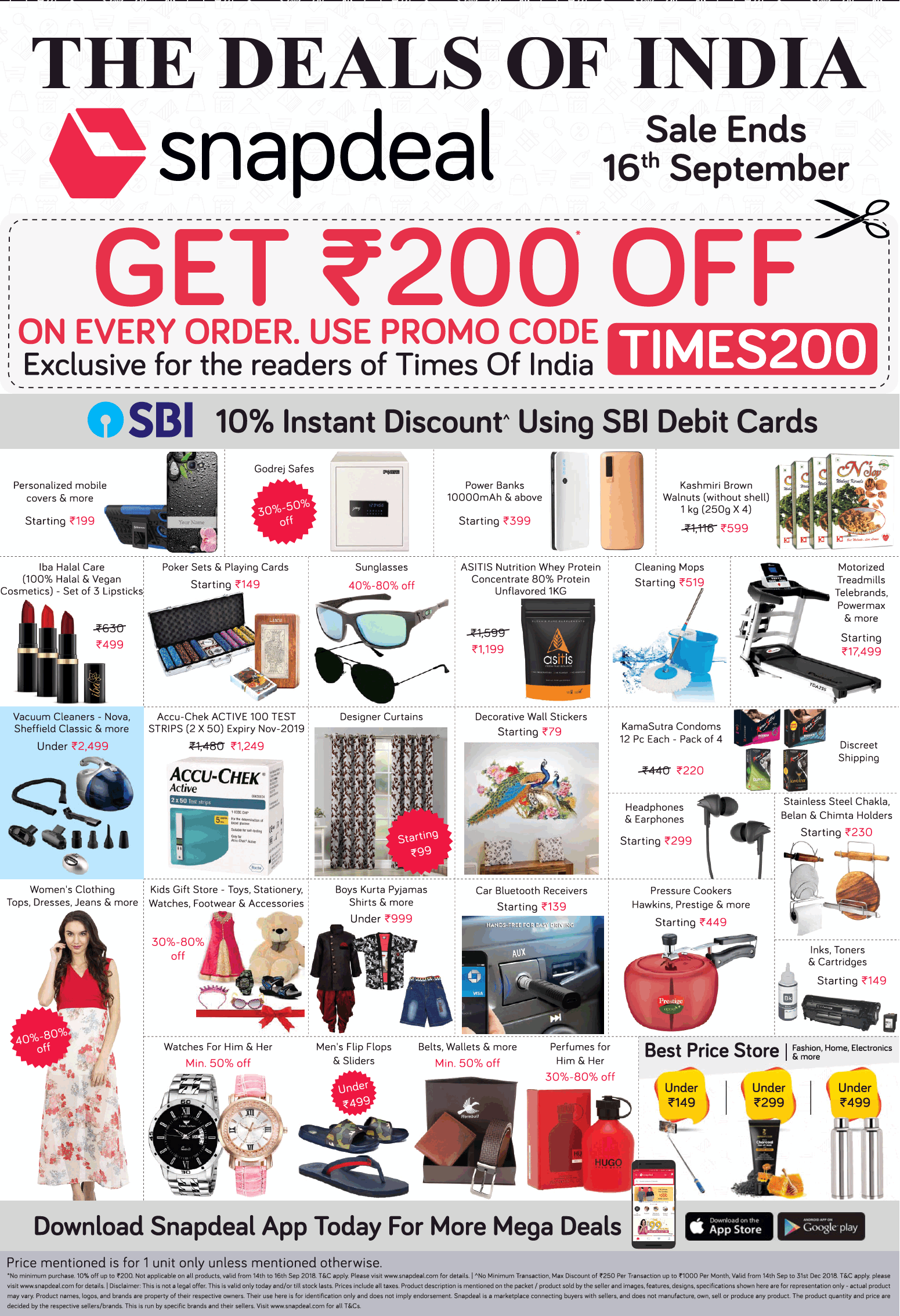 snapdeal new user offer 200 off