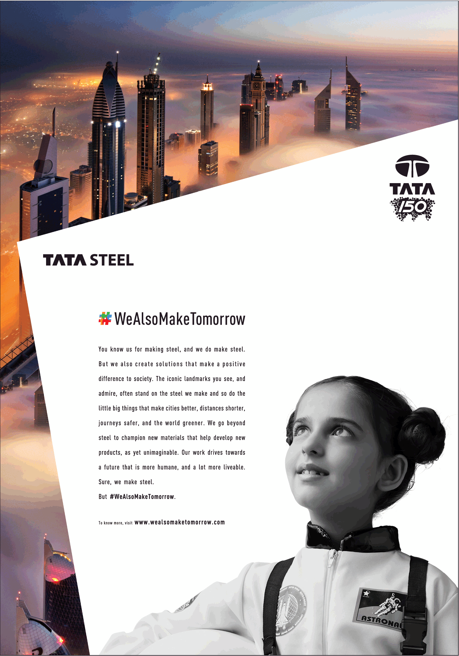 Tata Steel We Also Make Tomorrow Ad - Advert Gallery
