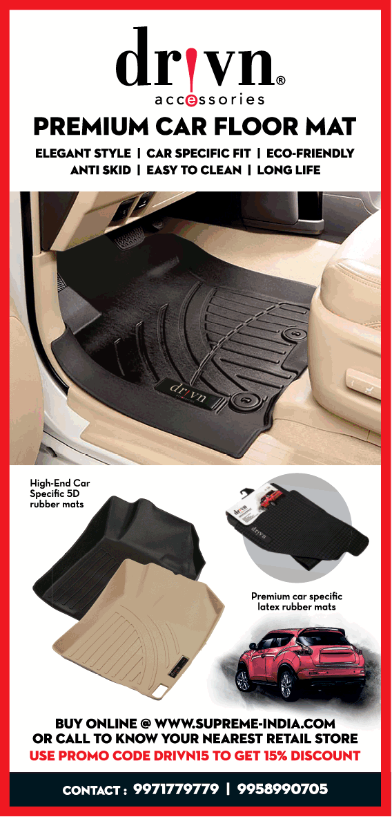 Driven Accessories Premium Car Floor Mat Ad in Times of India Delhi ...