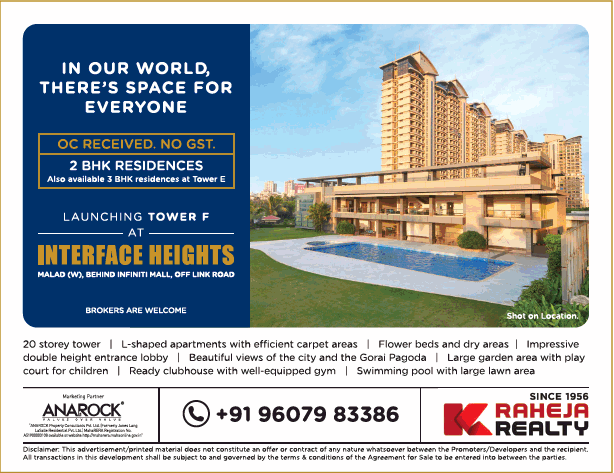 Raheja Realty 2 Bhk Residences Ad in Times of India Mumbai - Advert Gallery