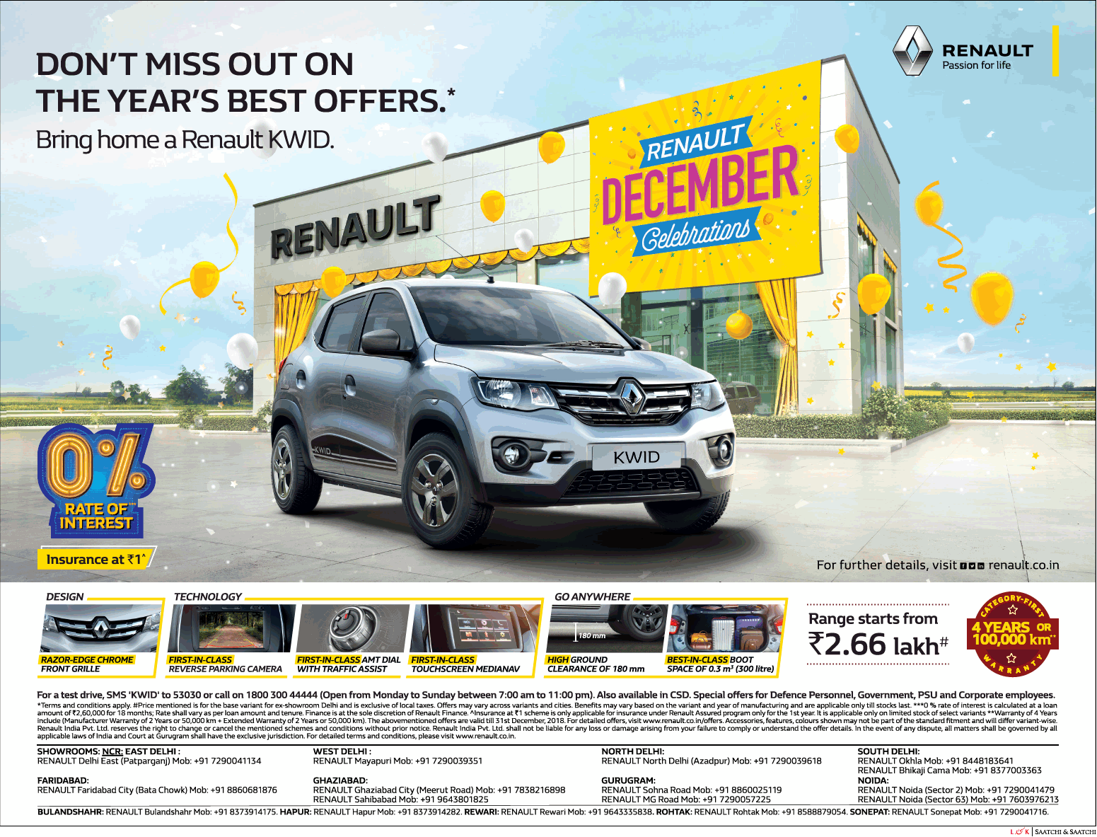 Renult Don T Miss Out On The Years Best Offers On Renault Kwid Ad In Times Of India Delhi Advert Gallery